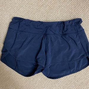Navy blue lululemon speed up shorts